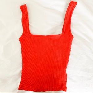 urban outfitters red square neck crop top